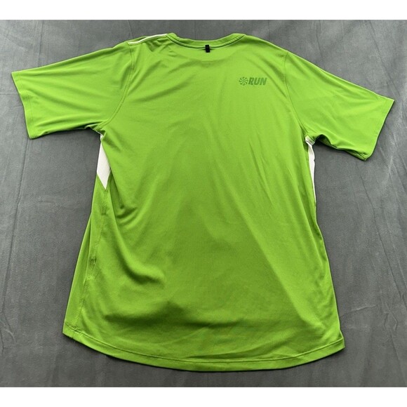 Nike Running Shirt Mens Large Dri Fit Solid Green Short Sleeve Run Breathable - Picture 2 of 9